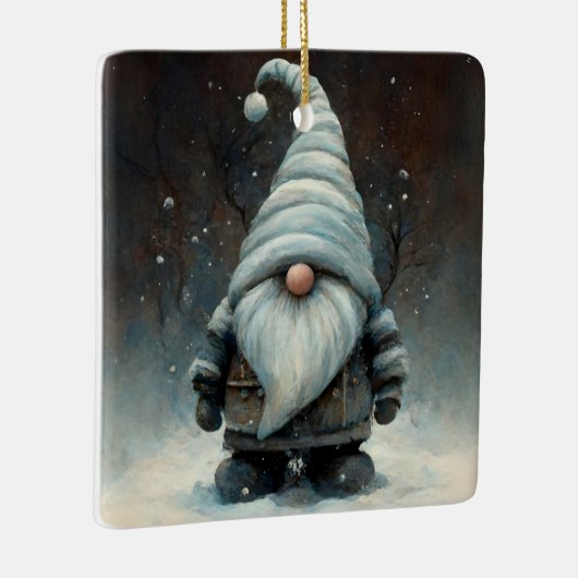 雪の多い森の冬の格言 セラミックオーナメント (右)