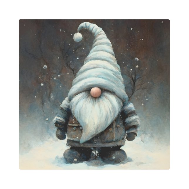 雪の多い森の冬の格言 メタルプリント (正面)