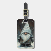 雪の多い森の冬の格言 ラゲッジタグ (正面縦)