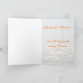 雪の多い森の、静かに燃えるユール（キリスト降誕祭）の丸太 カード (内部)