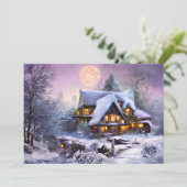 雪の多い田舎の予算クリスマス シーズンカード (スタンド正面)