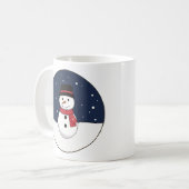 雪の多い雪だるまウィンターズナイト コーヒーマグカップ (正面左)