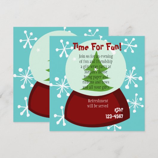 雪の多い雪の塊 招待状 (正面/裏面)