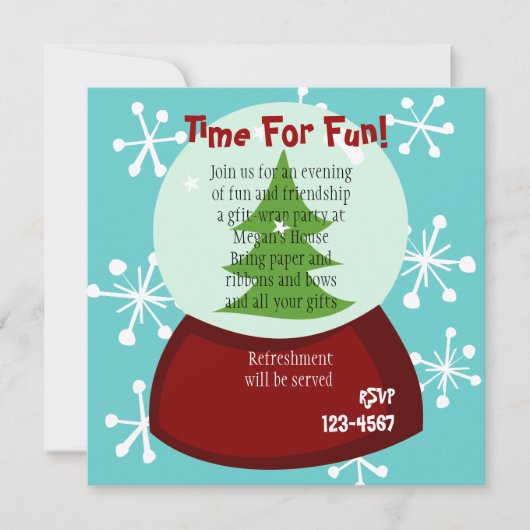 雪の多い雪の塊 招待状 (正面)