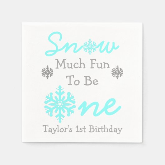 雪の多くのおもしろいが一つになる スタンダードカクテルナプキン (正面)