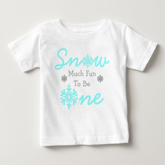 雪の多くのおもしろいが一つになる ベビーTシャツ (正面)