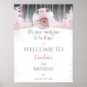 雪の多くのおもしろいが1つの冬の歓迎の写真 ポスター (正面)