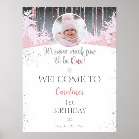 雪の多くのおもしろいが1つの冬の歓迎の写真 ポスター (正面)