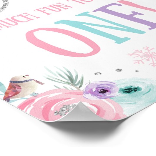 雪の多くのおもしろいの1つの最初の誕生日Onederland ポスター (角)