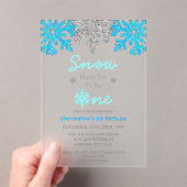 雪の多くのおもしろいの1冬の1日の誕生日 アクリル招待状 (インサイチュ (ポータブル))