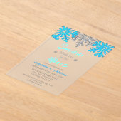 雪の多くのおもしろいの1冬の1日の誕生日 アクリル招待状 (レイダウン)