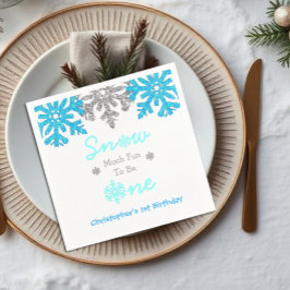 雪の多くのおもしろいの1冬の1日の誕生日 スタンダードカクテルナプキン