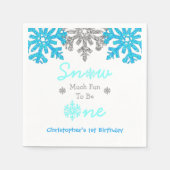 雪の多くのおもしろいの1冬の1日の誕生日 スタンダードカクテルナプキン (正面)