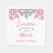 雪の多くのおもしろいの1冬の1日の誕生日 スタンダードカクテルナプキン (正面)