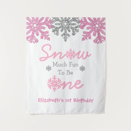 雪の多くのおもしろいの1冬の1日の誕生日 タペストリー (正面)