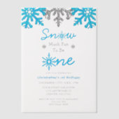 雪の多くのおもしろいの1冬の1日の誕生日 ベラム紙招待状 (正面)