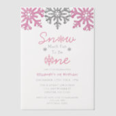 雪の多くのおもしろいの1冬の1日の誕生日 ベラム紙招待状 (正面)
