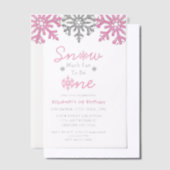 雪の多くのおもしろいの1冬の1日の誕生日 ベラム紙招待状 (オフセット)