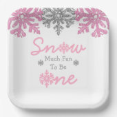 雪の多くのおもしろいの1冬の1日の誕生日 ペーパープレート (正面)