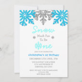 雪の多くのおもしろいの1冬の1日の誕生日 招待状 (正面)