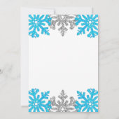 雪の多くのおもしろいの1冬の1日の誕生日 招待状 (裏面)