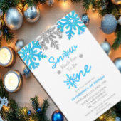 雪の多くのおもしろいの1冬の1日の誕生日 招待状