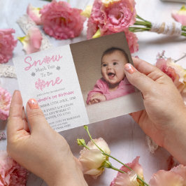 雪の多くのおもしろいの1冬の1日の誕生日 招待状