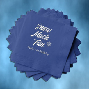 雪の多くのおもしろいは1歳の誕生日になる 箔ナプキン