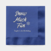 雪の多くのおもしろいは1歳の誕生日になる 箔ナプキン (正面)