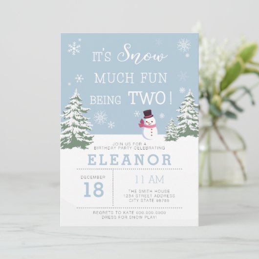雪の多くのおもしろいは2冬の誕生日の招待状 招待状