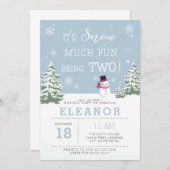 雪の多くのおもしろいは2冬の誕生日の招待状 招待状