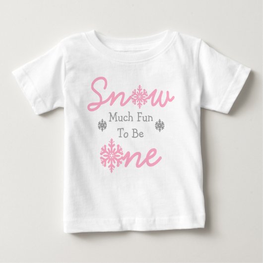 雪の多くのおもしろいを1枚のベビーTシャツ ベビーTシャツ (正面)