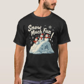 雪の多くのおもしろいクリスマス Tシャツ (正面)