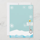 雪の多くのおもしろいターン1つの誕生日招待状 招待状 (裏面)