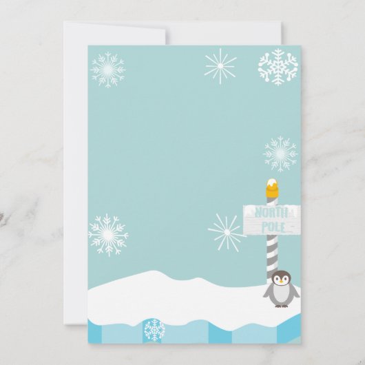 雪の多くのおもしろいターン1つの誕生日招待状 招待状 (裏面)