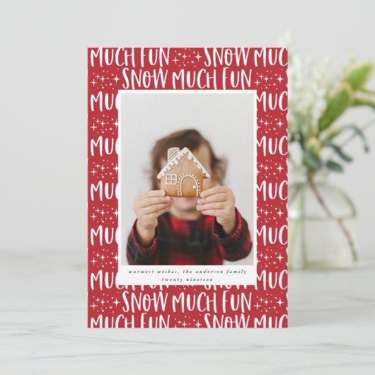 雪の多くのおもしろいフォトスクリプト文字 モダン (スタンド正面)