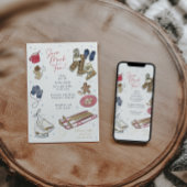 雪の多くのおもしろい冬のパーティー水の色招待状 シーズンカード