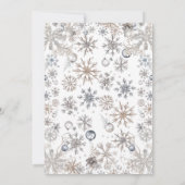 雪の多くのおもしろい冬の女の子の赤ちゃんシャワー 招待状 (裏面)