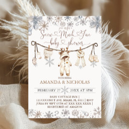 雪の多くのおもしろい冬の赤ちゃんシャワー 招待状