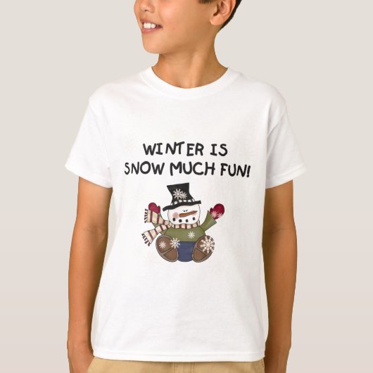 雪の多くのおもしろい雪だるまTシャツとギフト Tシャツ (正面)