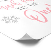 雪の多くのおもしろい |シルバーピンク |最初の誕生日記号 ポスター (角)