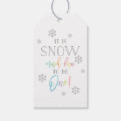 雪の多くのおもしろい | Silver Rainbow First誕生日 ギフトタグ (正面)