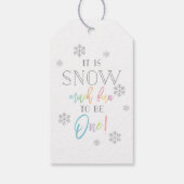 雪の多くのおもしろい | Silver Rainbow First誕生日 ギフトタグ (裏面)
