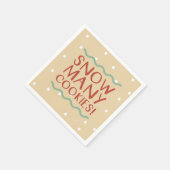 雪の多くのクッキーのナプキン スタンダードカクテルナプキン (角)