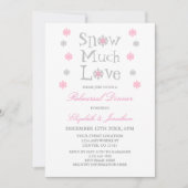 雪の多くの愛スノーフレーク冬のリハーサルディナー 招待状 (正面)