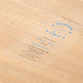 雪の多くの愛冬のスノーフレーク赤ちゃんシャワー アクリル招待状 (レイダウン)