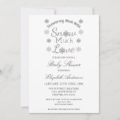 雪の多くの愛冬のスノーフレーク赤ちゃんシャワー 招待状 (正面)