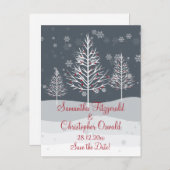 雪の夜と冬の木がデートを救う 案内ポストカード (正面/裏面)