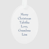 雪の夜にかわいいクリスマスパピーパーソナライズされた オーナメント (裏面)