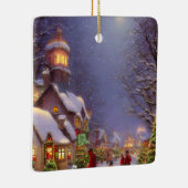 雪の夜のクリスマス セラミックオーナメント (右)